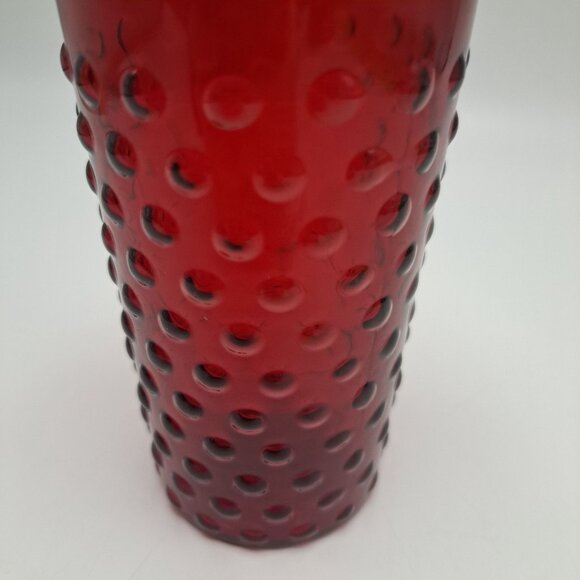 Red Anchor Hocking Hobnail Glass Tumbler - Picture 2 of 7